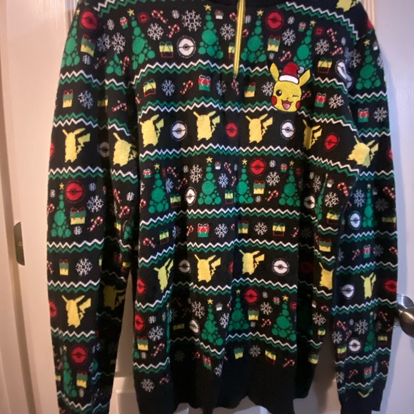 Black Pikachu Holiday Sweater - Picture 7 of 9